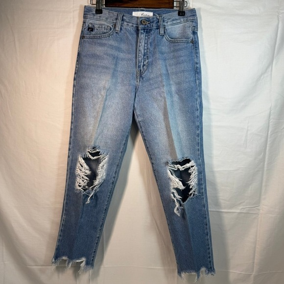 KANCAN Cropped Ripped Jeans with Frayed Hem -‎ Women's - Size 5/26 - Picture 1 of 8